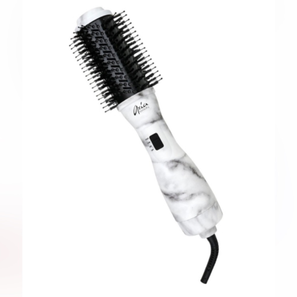 Aria Marble Hair Brush - Black and White